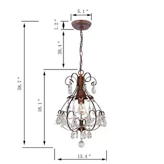 1-Light Bronze Geometric Pendant Light