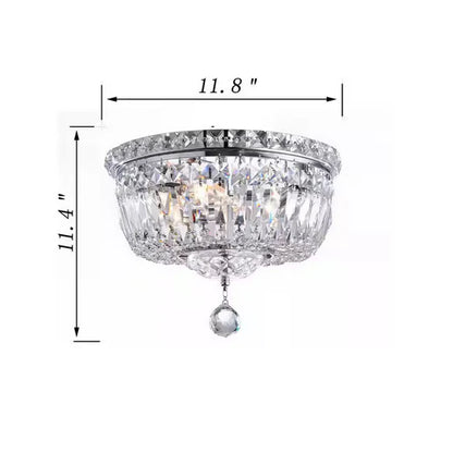 12 in. 3-Light Chrome Flush Mount